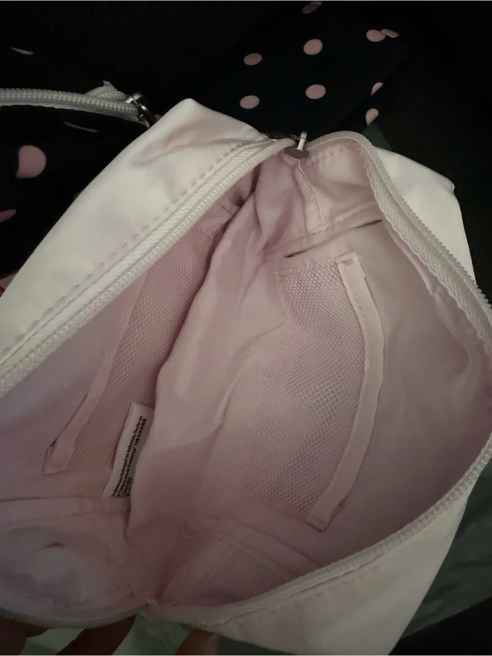 Victoria's Secret Black and  Pink Polka Dot Cosmetic Pouch Set